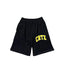 Corteiz Collegiate Arc Logo Heavyweight Shorts - Black yellow