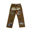 Vale Forever Rhinestone Patchwork Oversized Brown Denim Jeans