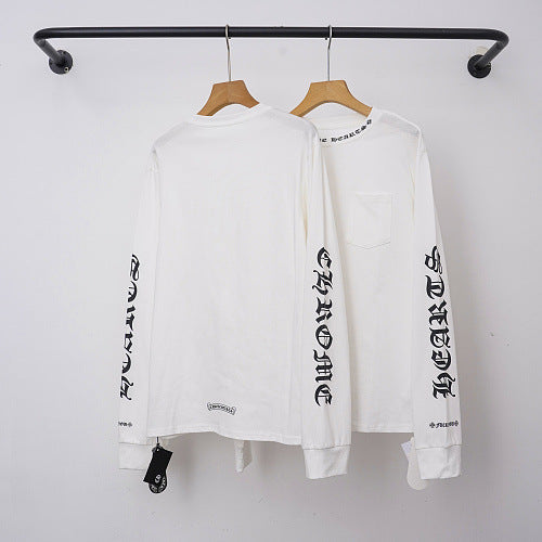 Chrome Hearts Gothic Script Collar & Sleeve Long Sleeve (White) Hover Image
