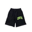 Corteiz Collegiate Arc Logo Heavyweight Shorts - Black green