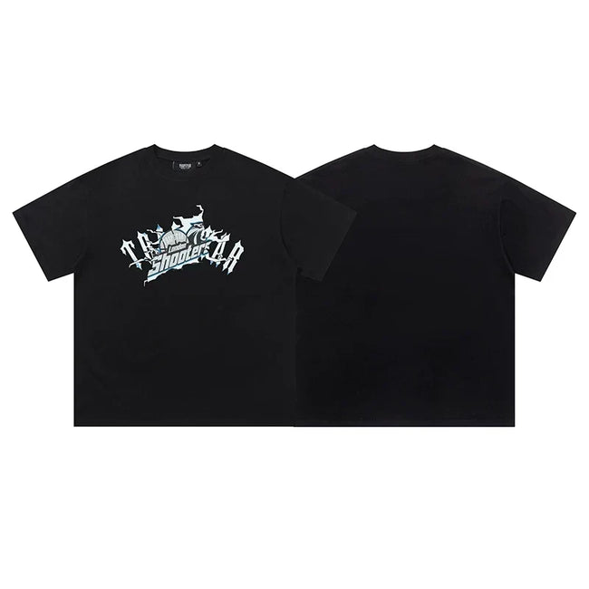 Trapstar short-sleeved T-shirt summer 2025 new letter print men and women casual loose round neck European and American trendy ins (31) Hover Image