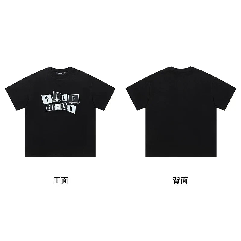 Trapstar short-sleeved T-shirt summer 2025 new letter print men and women casual loose round neck European and American trendy ins (34)