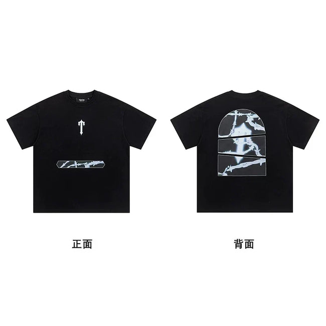 Trapstar Street Series Badge White Tee & Lightning Arch Black Tee Main Image