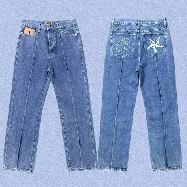 Corteiz Heavyweight Denim Pants Light blue Hover Image