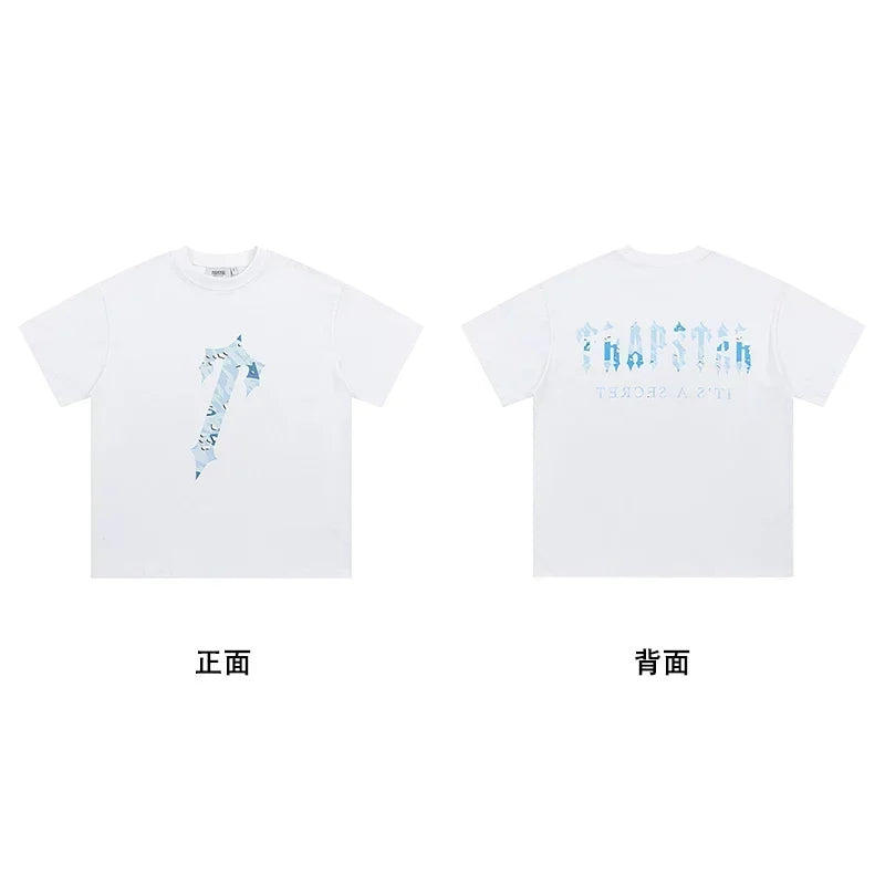 Trapstar short-sleeved T-shirt summer 2025 new letter print men and women casual loose round neck European and American trendy ins (16)