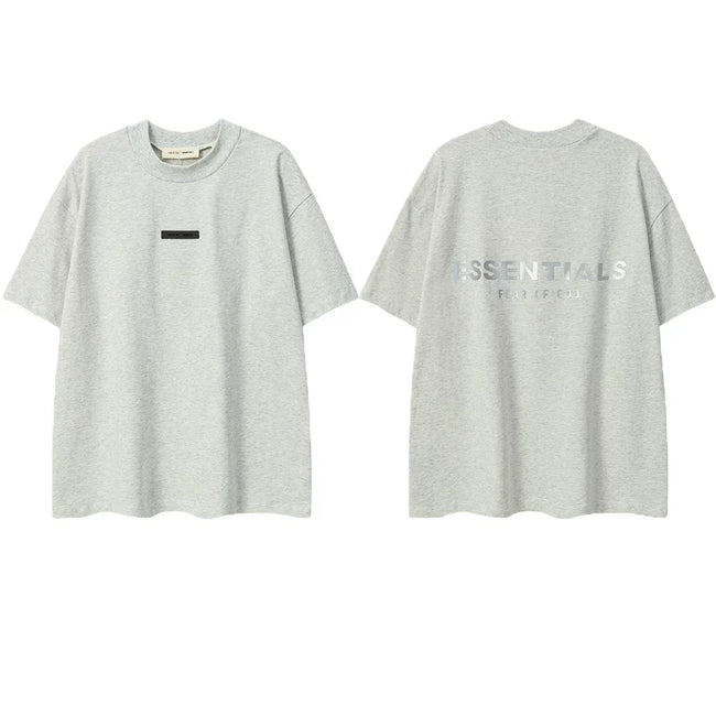 ESSENTIALS Short sleeved T-shirt European and American High Street FOG Double Line Men's and Women's American Trendy Brand Pure Cotton Round Neck Loose Set (54) Hover Image