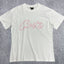 Pink Accent Star-Logo Graphic Tee - White & Pink Streetwear T-Shirt