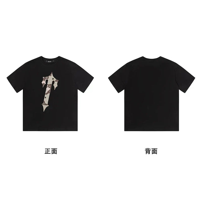 Trapstar short-sleeved T-shirt summer 2025 new letter print men and women casual loose round neck European and American trendy ins (9) Hover Image