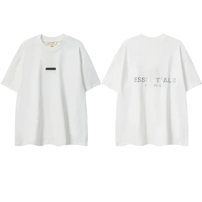 ESSENTIALS Short sleeved T-shirt European and American High Street FOG Double Line Men's and Women's American Trendy Brand Pure Cotton Round Neck Loose Set (52) Hover Image