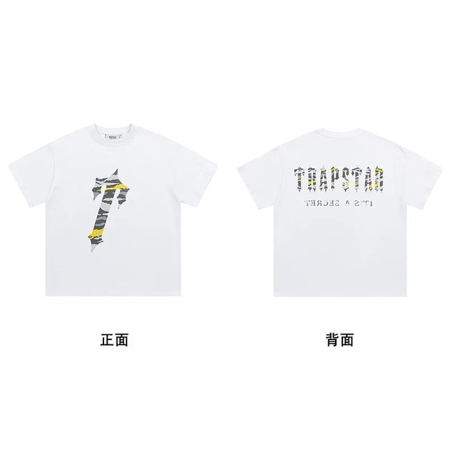 Trapstar Ice Crystal T Back Logo Black Tee & Camo T Back Logo Yellow White Tee Main Image