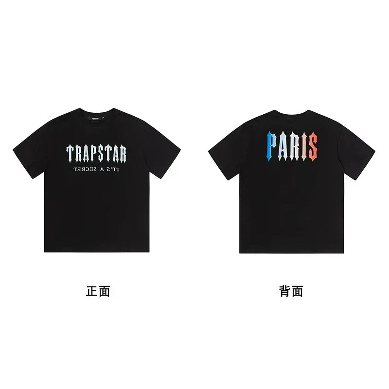 Trapstar short-sleeved T-shirt summer 2025 new letter print men and women casual loose round neck European and American trendy ins (3)