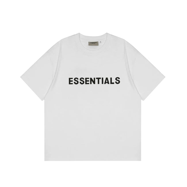 ESSENTIALS Short sleeved T-shirt European and American High Street FOG Double Line Men's and Women's American Trendy Brand Pure Cotton Round Neck Loose Set (1) Hover Image