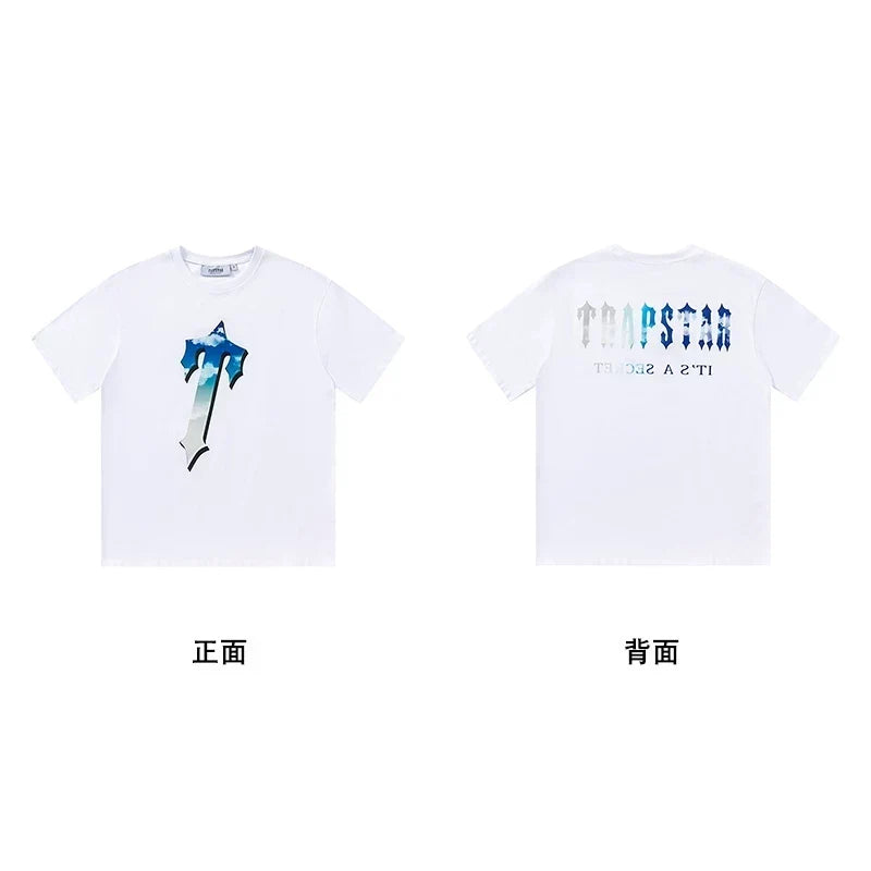 Trapstar short-sleeved T-shirt summer 2025 new letter print men and women casual loose round neck European and American trendy ins (6)
