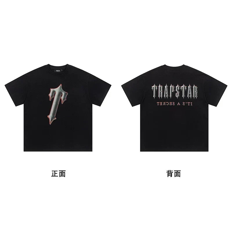 Trapstar short-sleeved T-shirt summer 2025 new letter print men and women casual loose round neck European and American trendy ins (19)