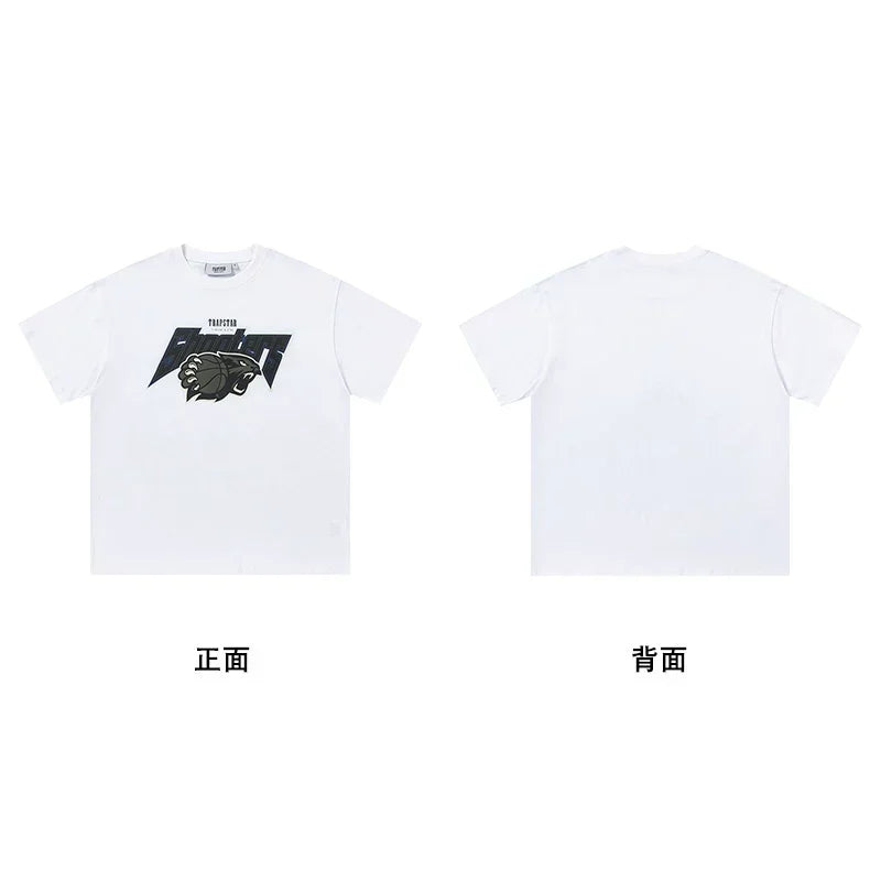 Trapstar short-sleeved T-shirt summer 2025 new letter print men and women casual loose round neck European and American trendy ins (31)