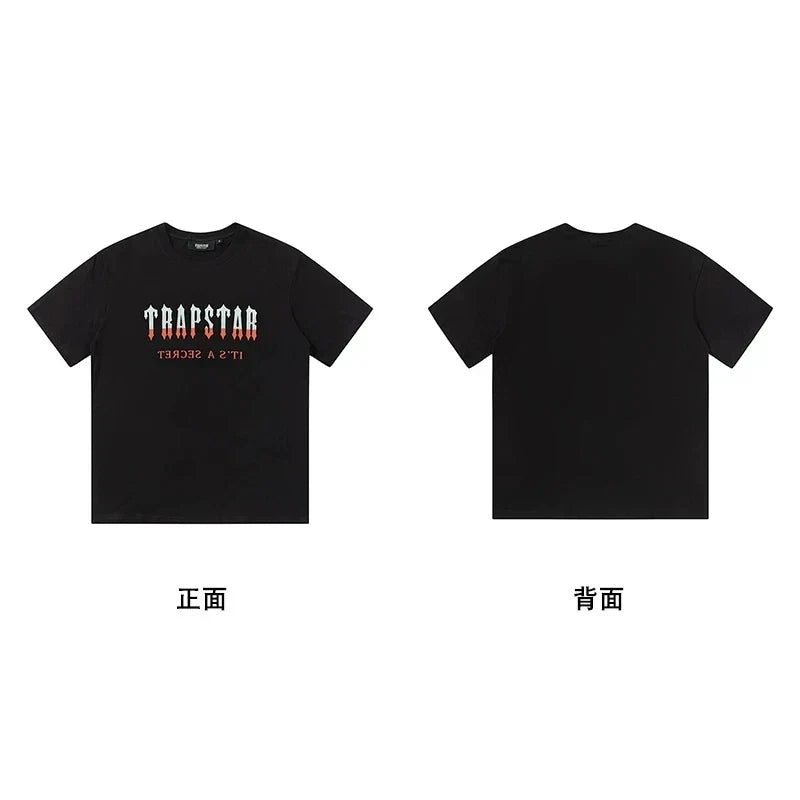 Trapstar short-sleeved T-shirt summer 2025 new letter print men and women casual loose round neck European and American trendy ins (14)