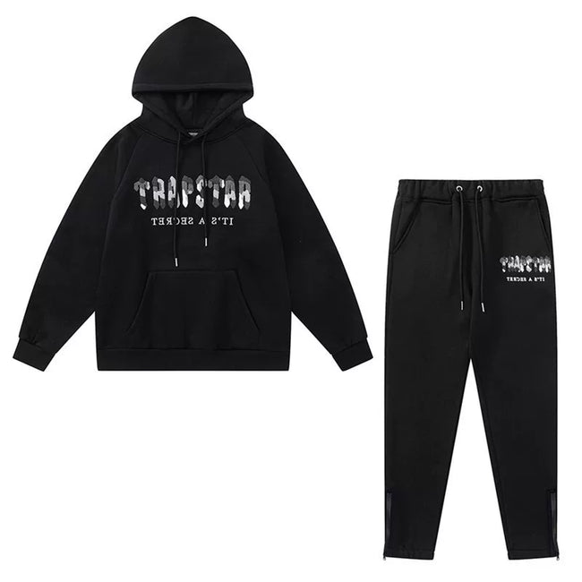 American tide trapstar blue gray tiger head gradient towel embroidered men's and female couple sweater trousers casual set (18) Hover Image