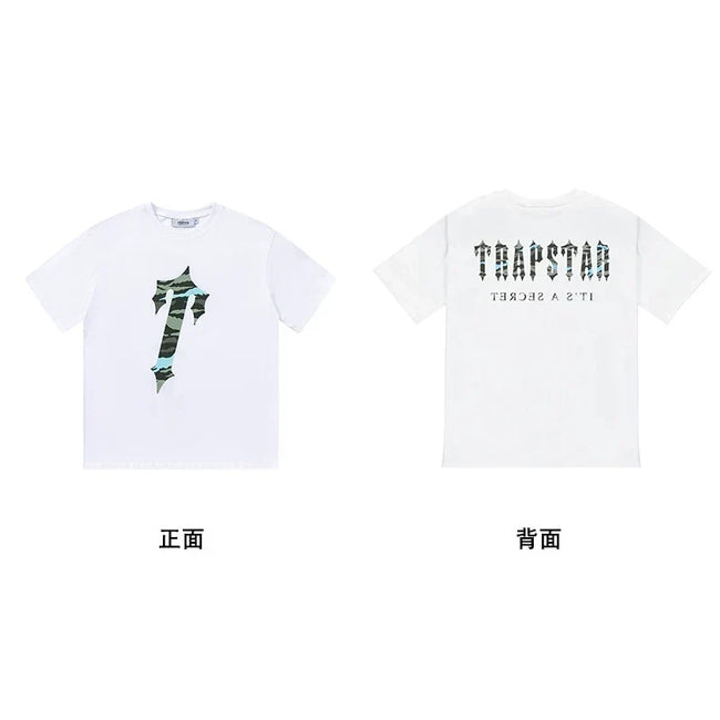 Trapstar Ice Crystal T Back Logo Black Tee & Green Camo T Back Logo White Tee Main Image