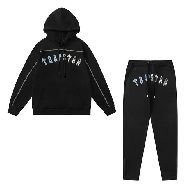American tide trapstar blue gray tiger head gradient towel embroidered men's and female couple sweater trousers casual set (15) Hover Image