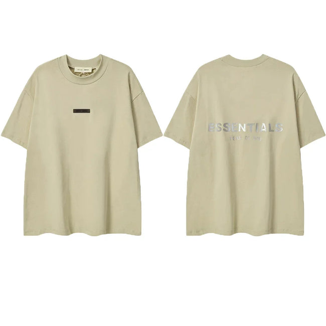 ESSENTIALS Short sleeved T-shirt European and American High Street FOG Double Line Men's and Women's American Trendy Brand Pure Cotton Round Neck Loose Set (58) Hover Image